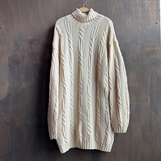 Cream Merino Wool Sweater Dress