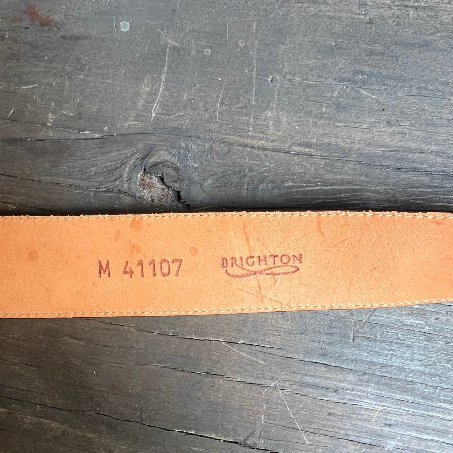 Brighton Embossed Leather Belt with Horse Head Buckle