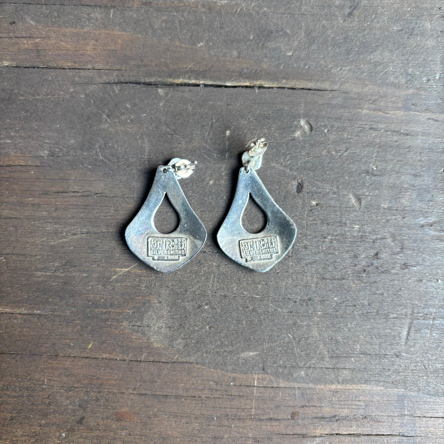 JR Silversmith Silver Earrings with Indigenous Graphics