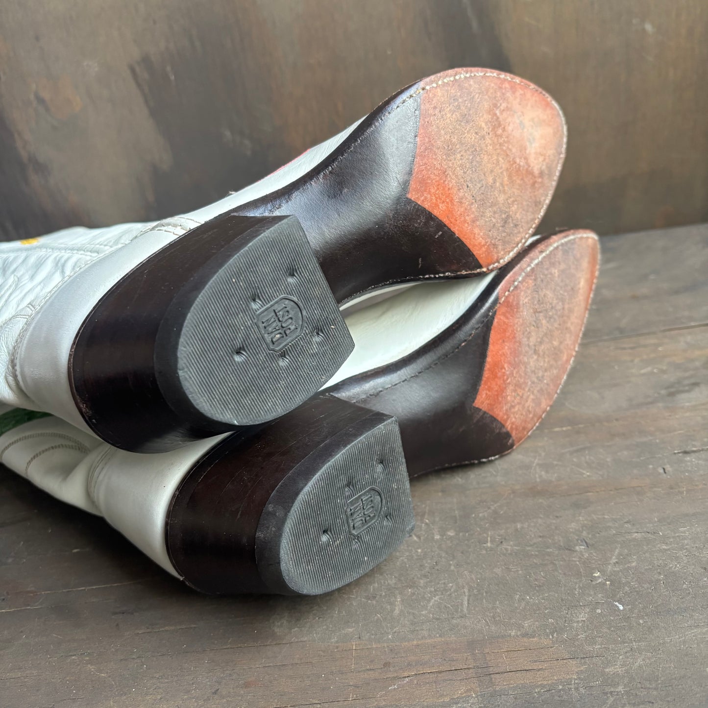 Dan Post White Boots with Reptile Cutouts