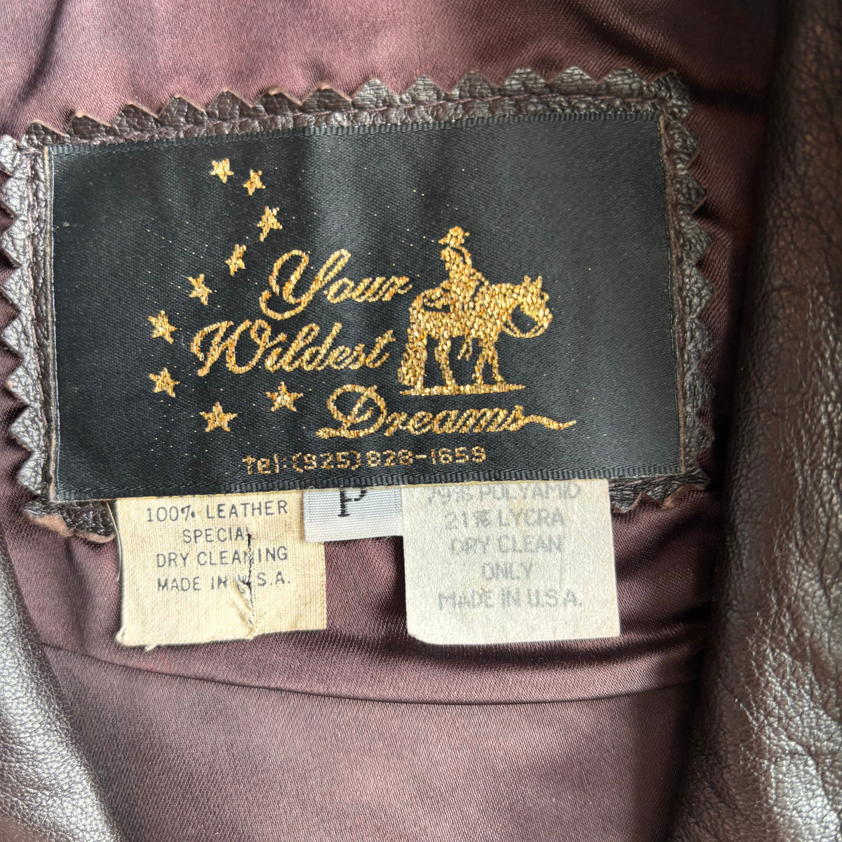 Vintage Bedazzled Black Leather Vest