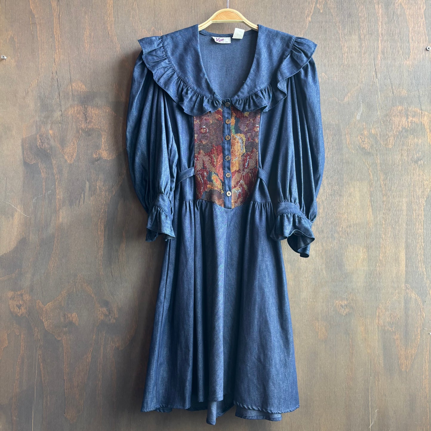Vintage Denim Ruffle Dress