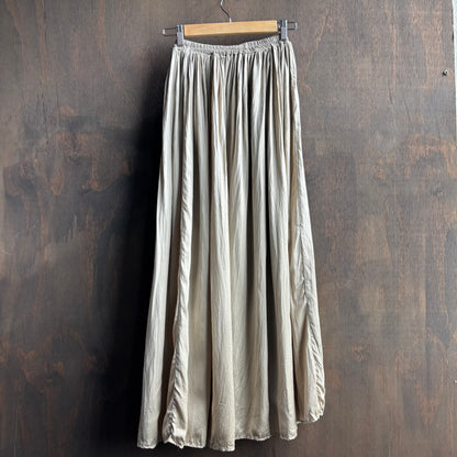 Beige Silk Maxi Skirt