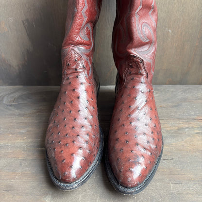 Nocona Rust Ostrich Foot Boots