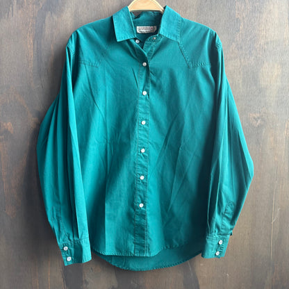 Vintage Sheplers Teal Pearl Snap