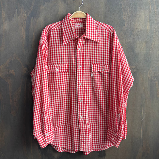 Vintage Levi's Red Gingham Pearl Snap