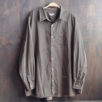 Beige Checkered Button Up