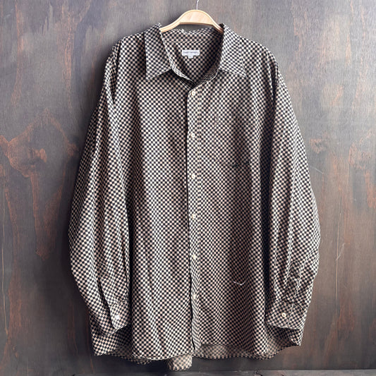 Beige Checkered Button Up