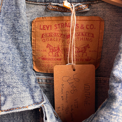 Out of The Blue Vintage Denim Fringed Vest