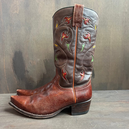 Italian Floral Frye Cowboy Boots