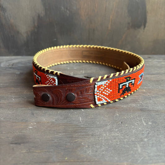 Red Beaded Thunderbird Belt