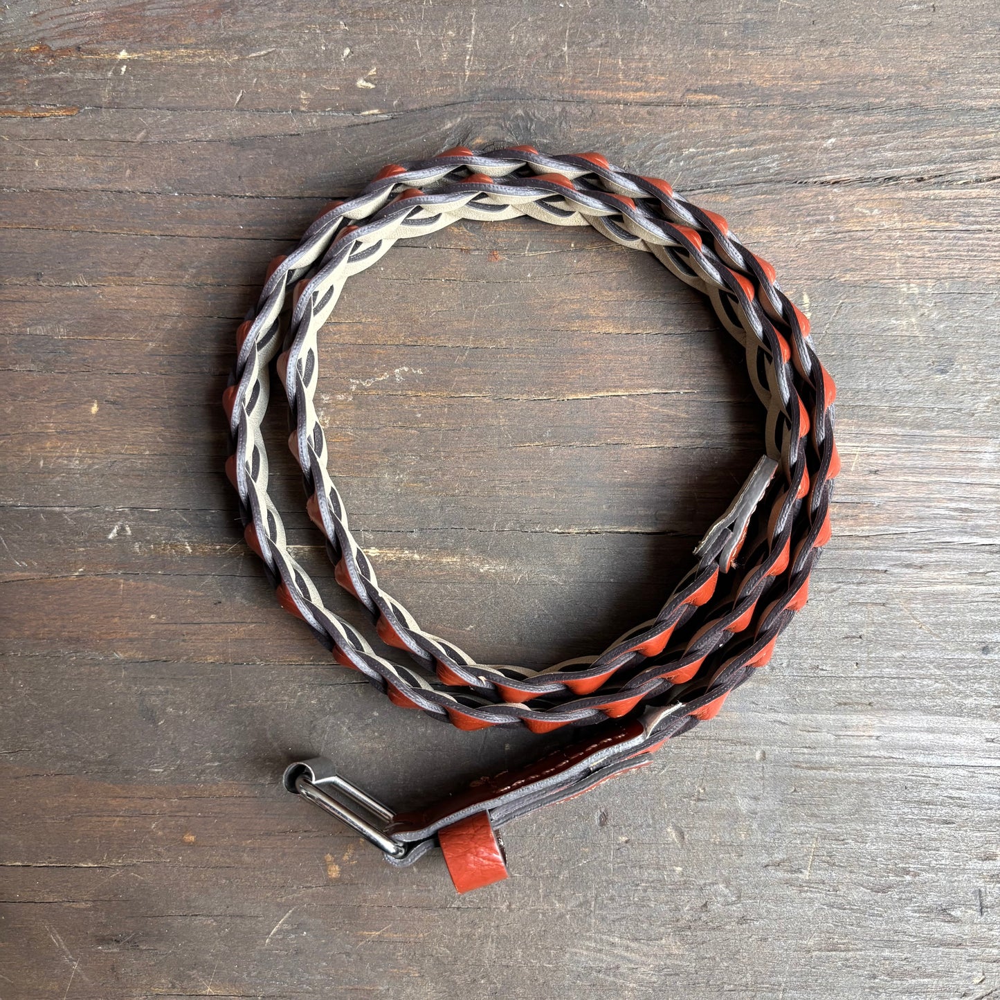 Light Brown Leather Braided Belt