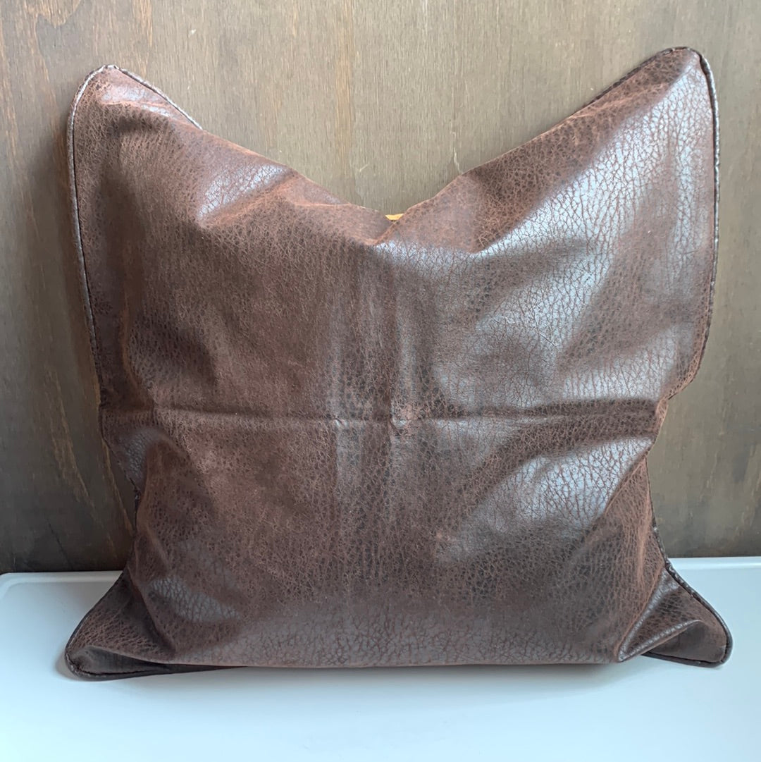 Brown textured throw pillow case with new insert