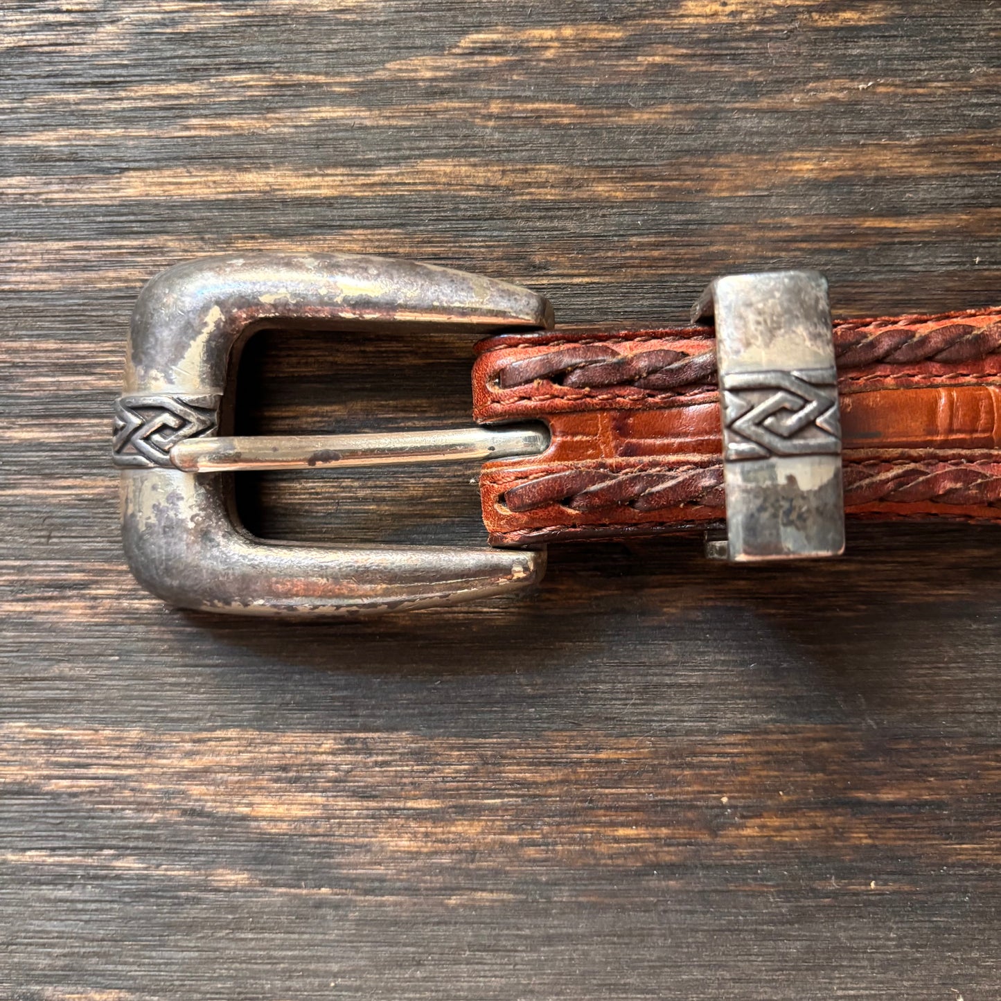 Brown Leather Belt with Metal Tip