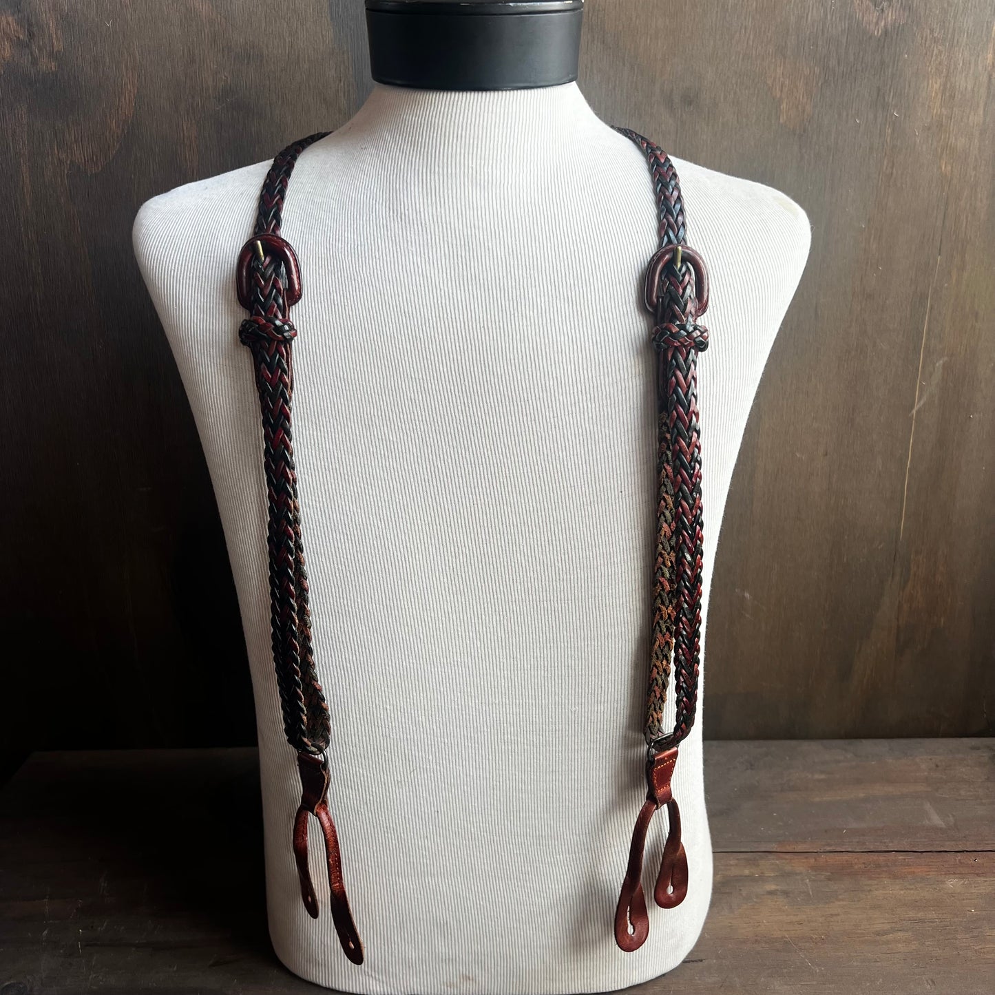 Braided Leather Suspenders