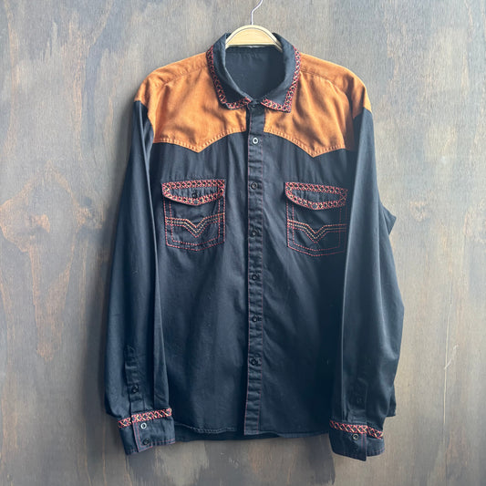 Two-Tone Whipstitched Button Up