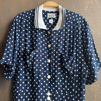Navy Polka Dot Dress