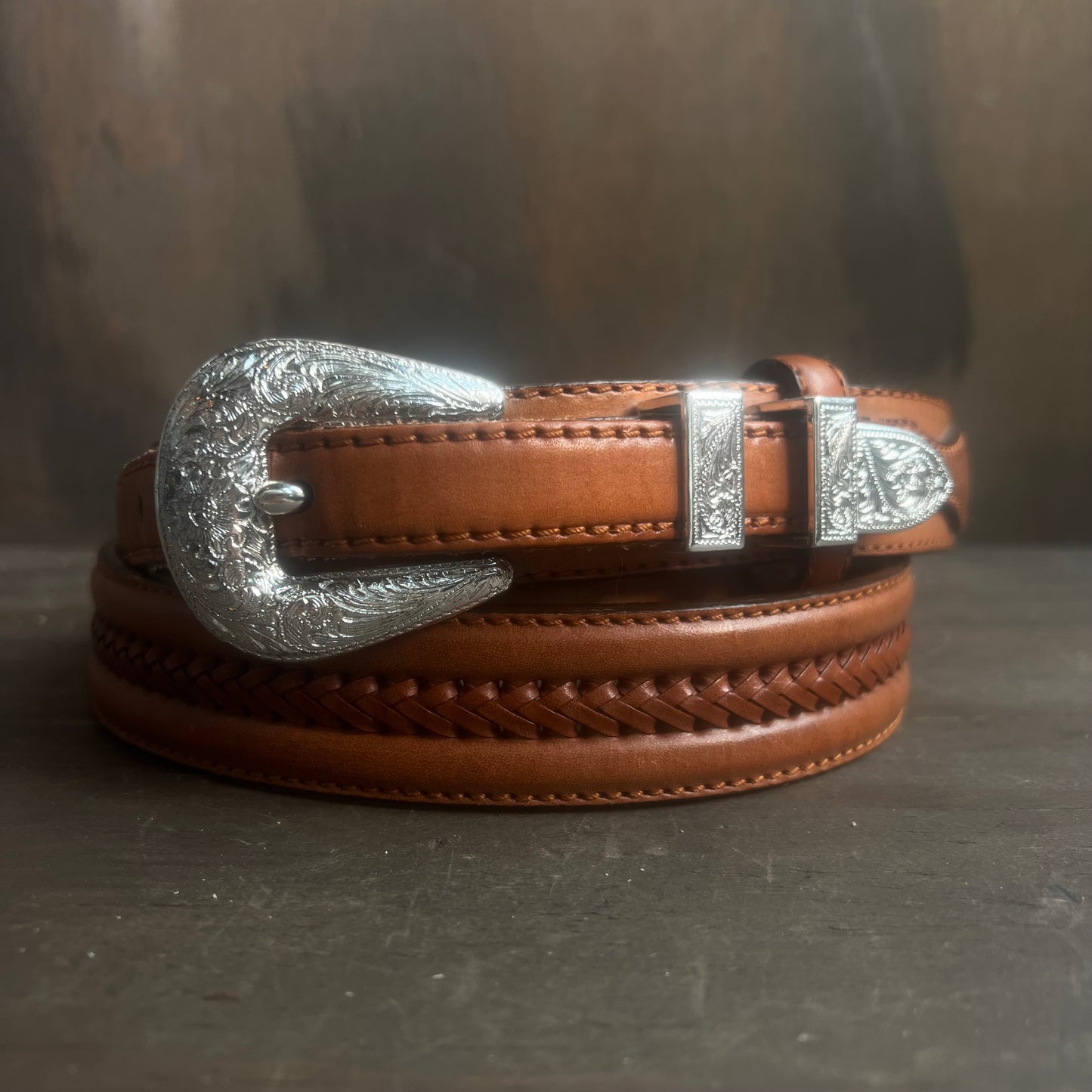 Tony Lama Light Brown Western Belt