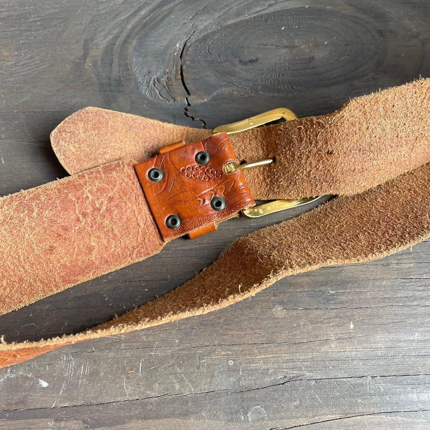 Hand tooled leather belt