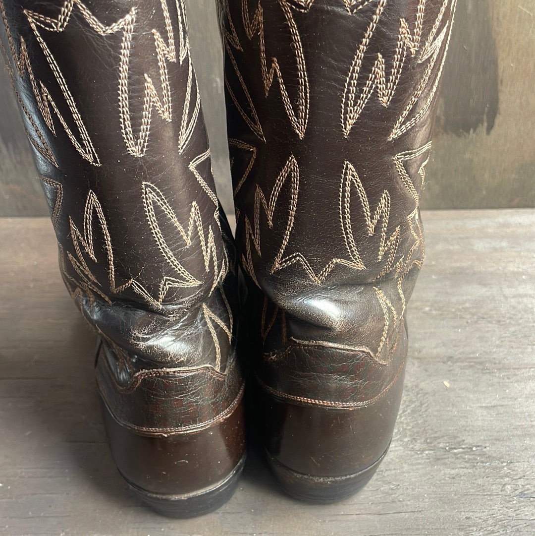 Justin Decorative Brown Western Boots