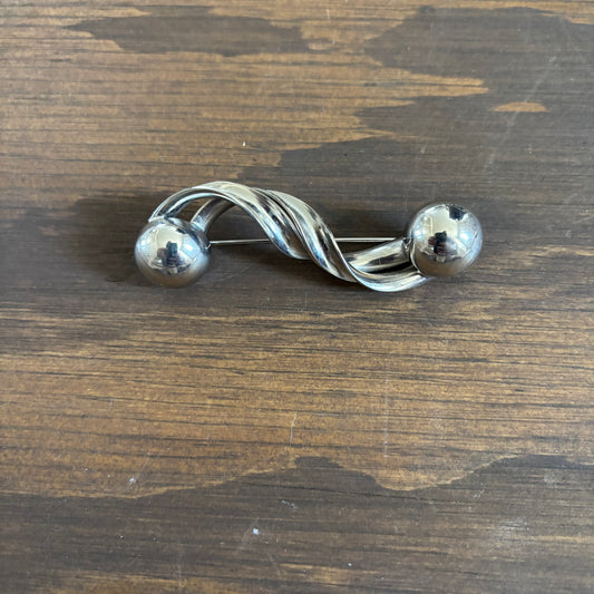 Silver Swirl Brooch
