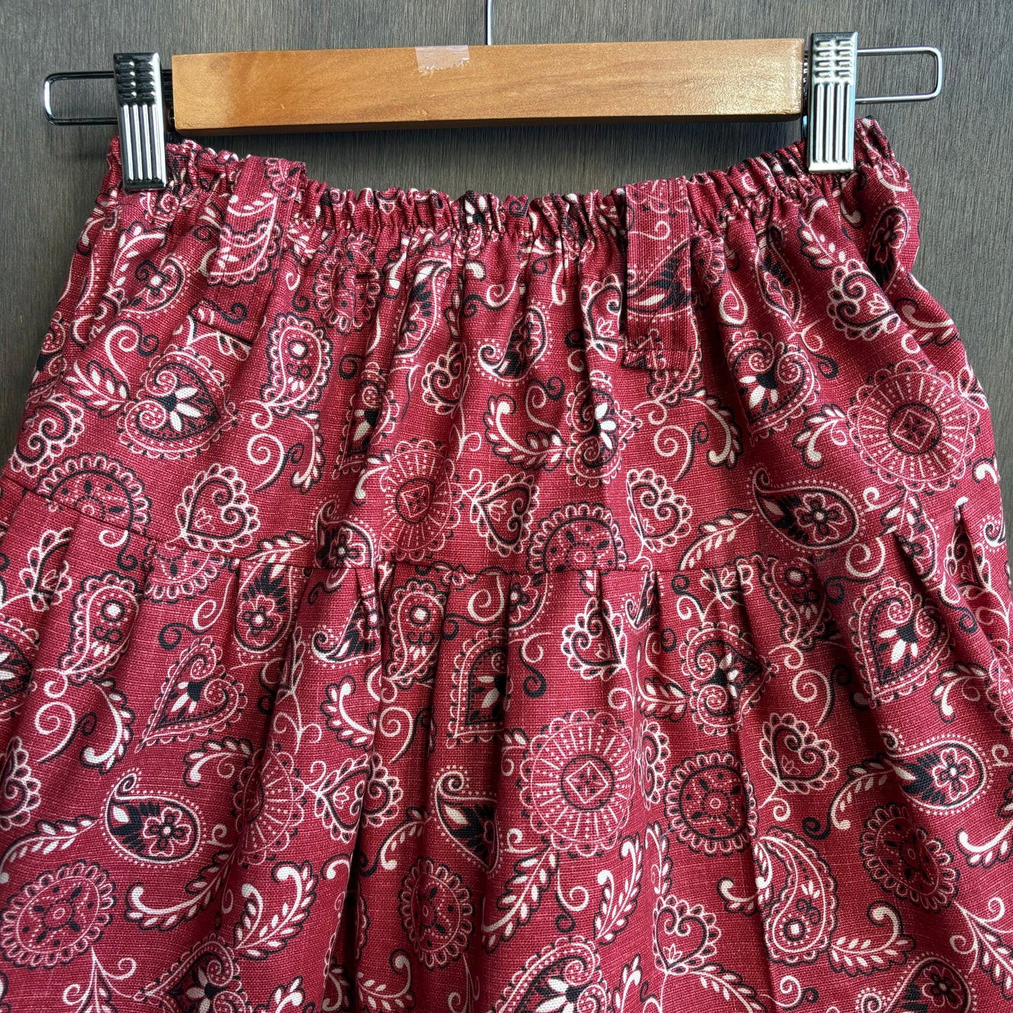 Custom Made Red Paisley Skirt