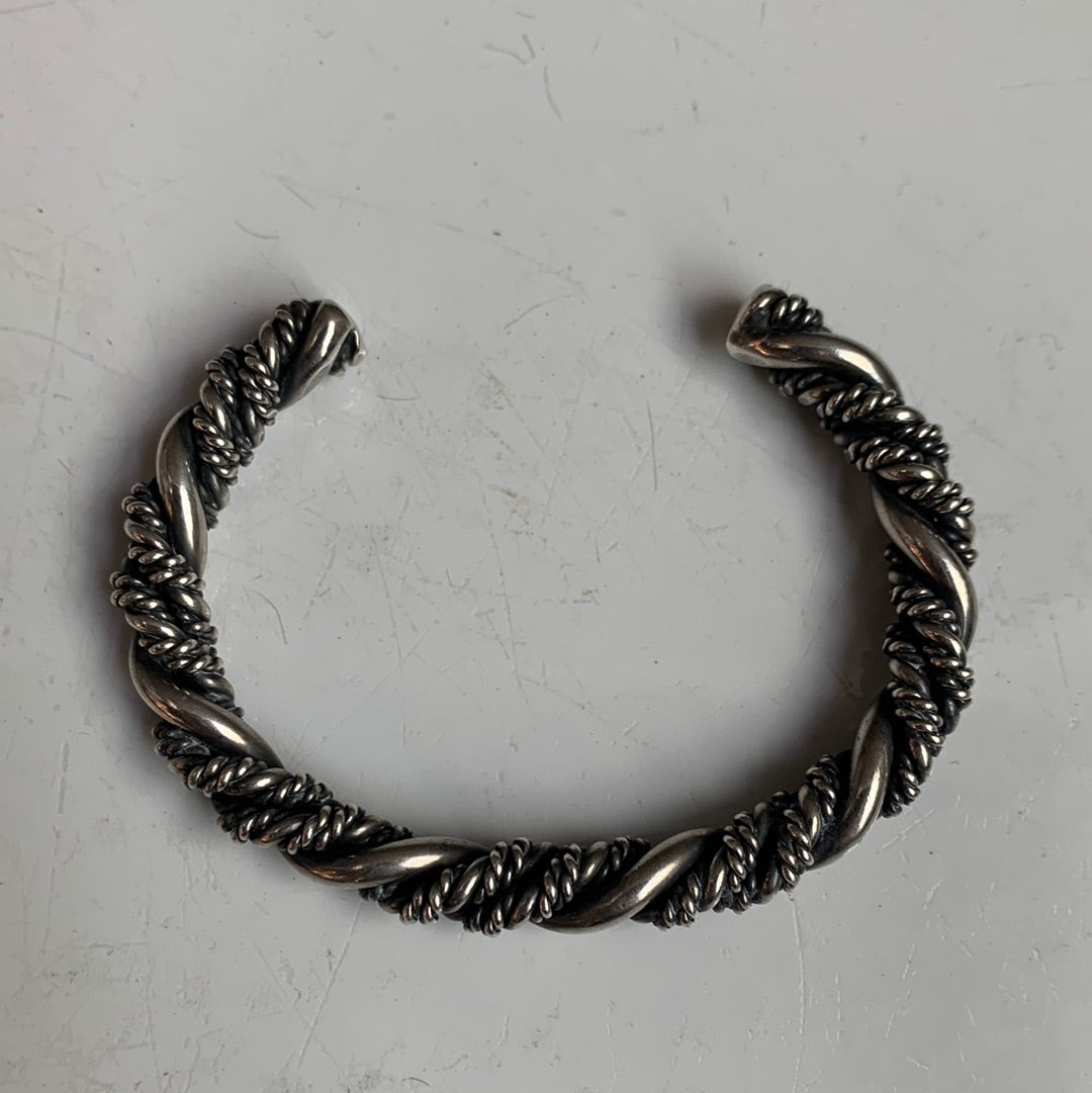 Twisted silver cuff bracelet