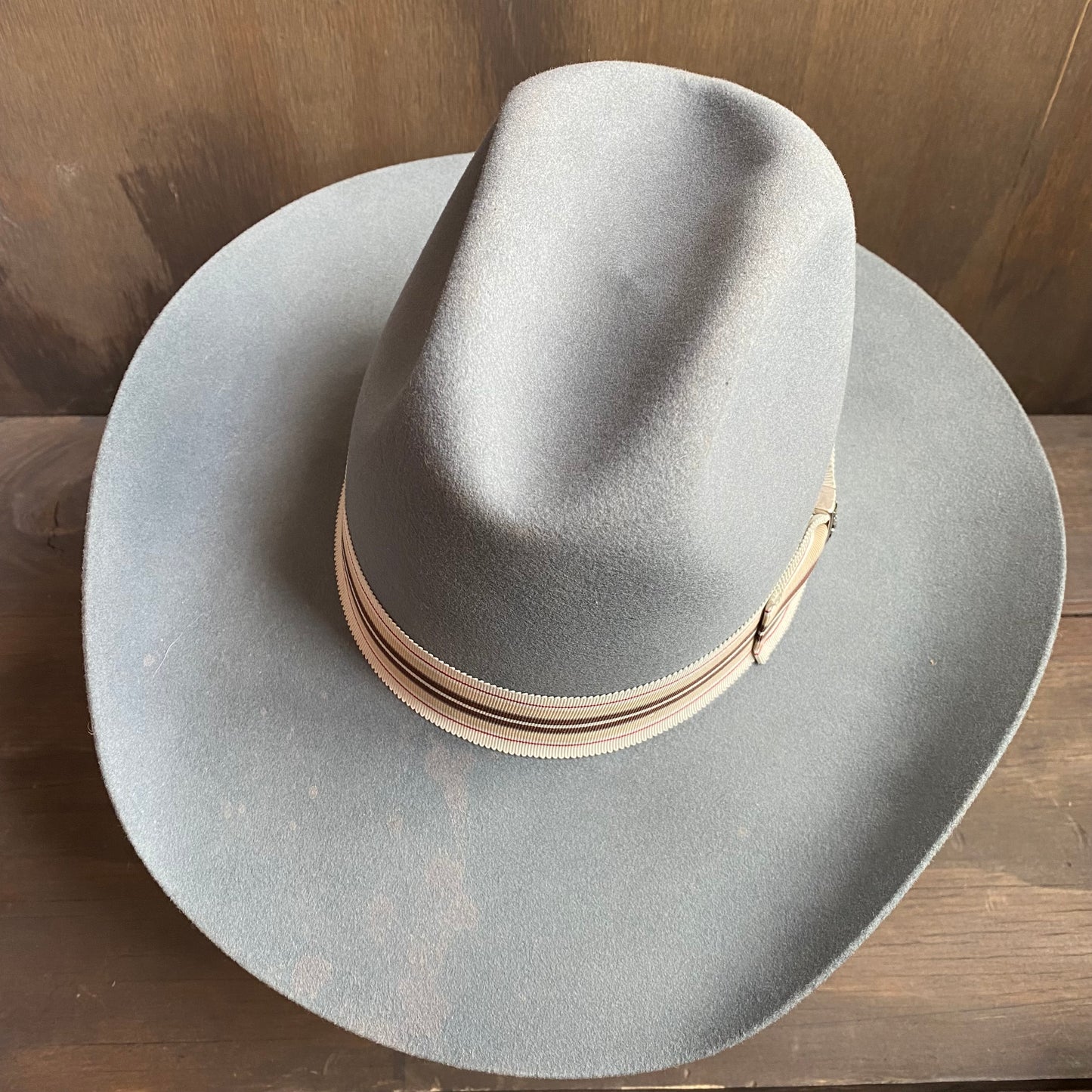 Bailey Gray Wool Hat with Striped Band