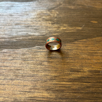 Copper Turquoise Chip Ring