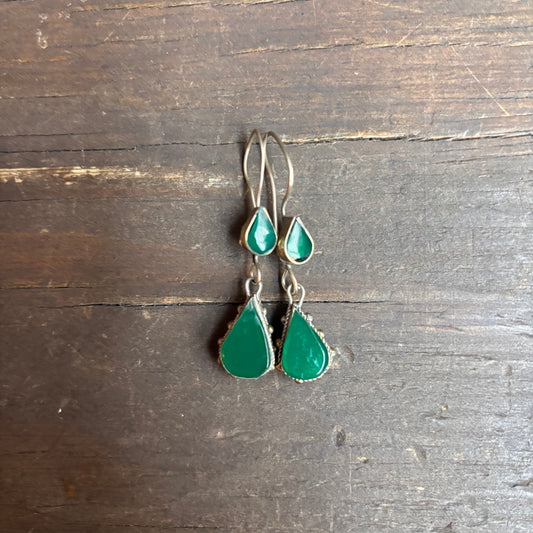Vintage Silver Jade Earrings