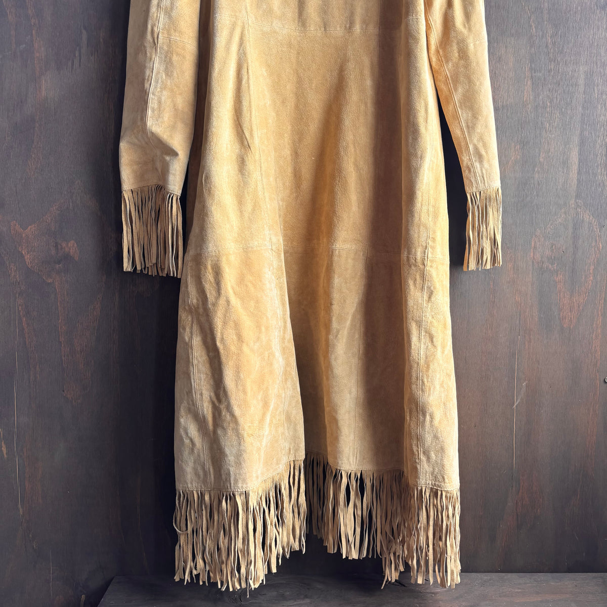 Vintage Beige Leather Duster