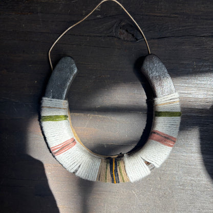 White Thread Wrapped Hanging Horseshoe