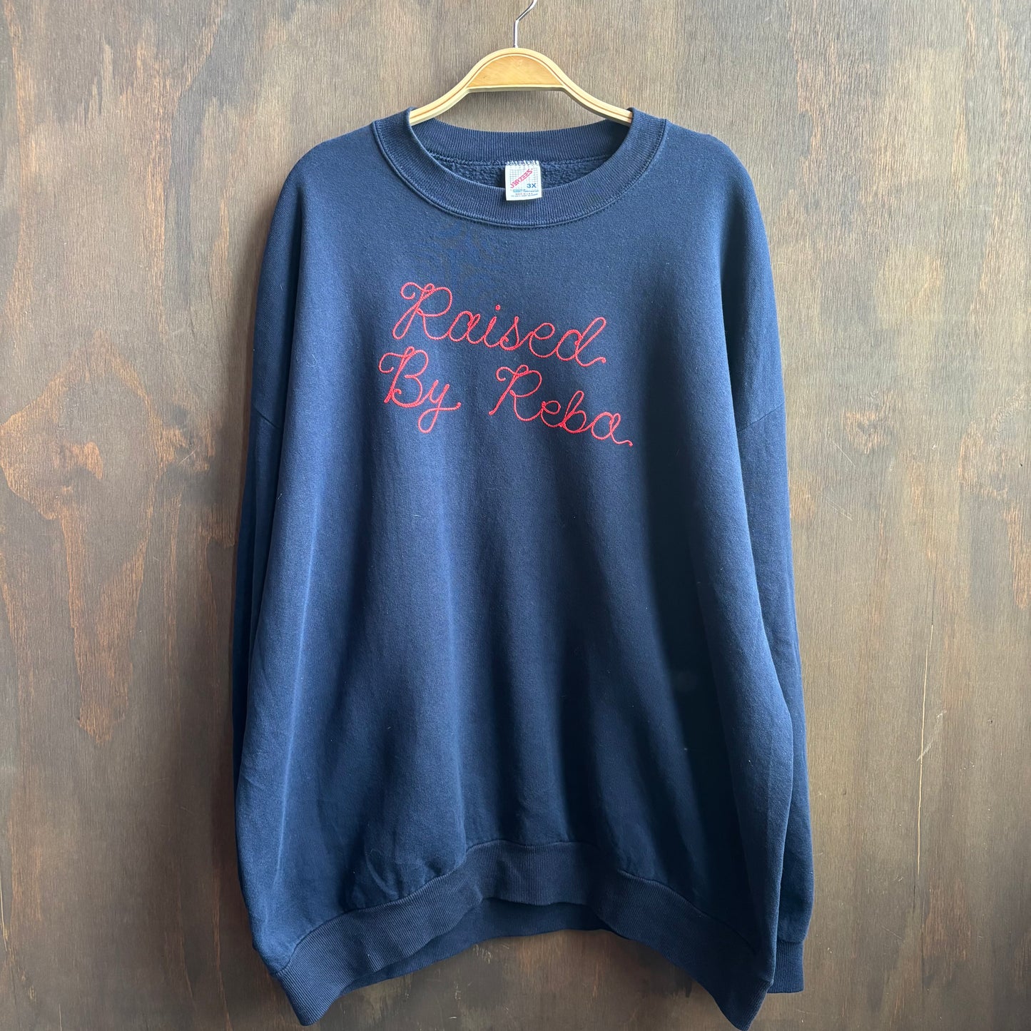 Custom Navy "Raised By Reba" Sweatshirt