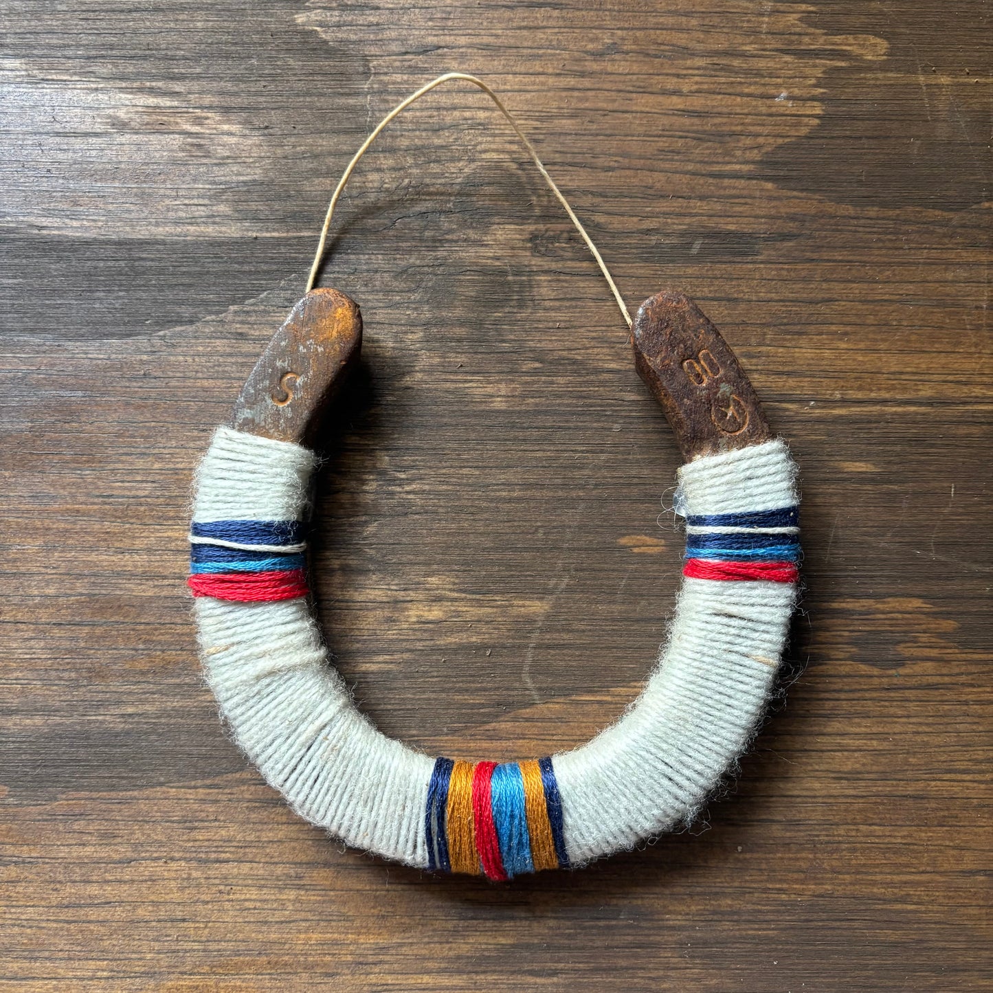 Cream Thread Wrapped Horseshoes