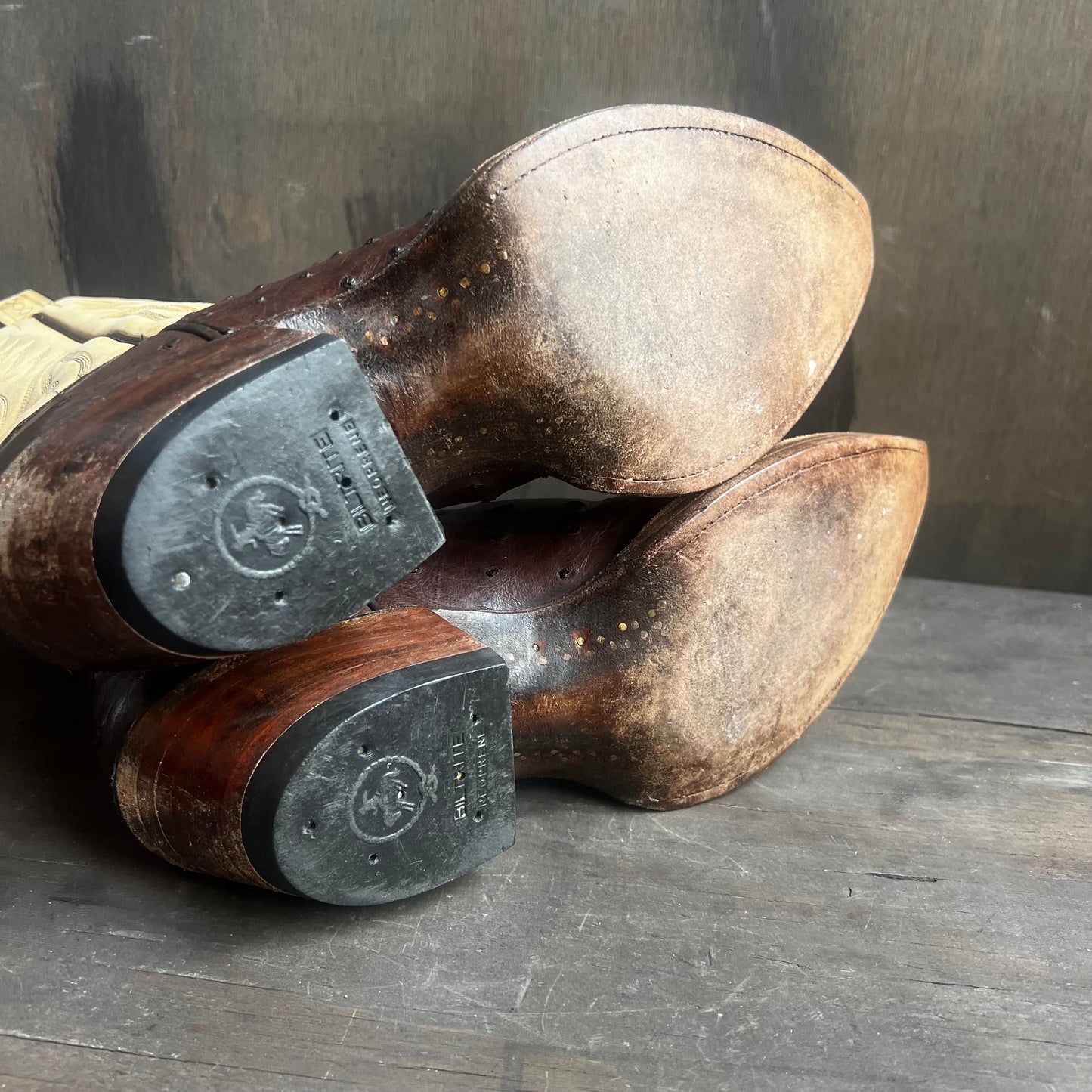 Custom Made Two-Tone Ostrich Skin Boots