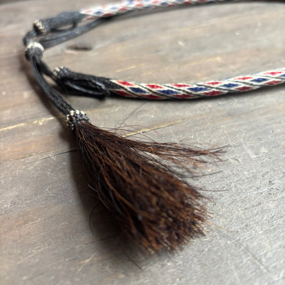 Red and Blue Horsehair Hat Band