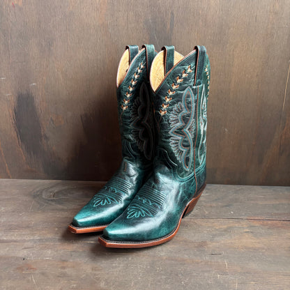Justin Teal Leather Boots