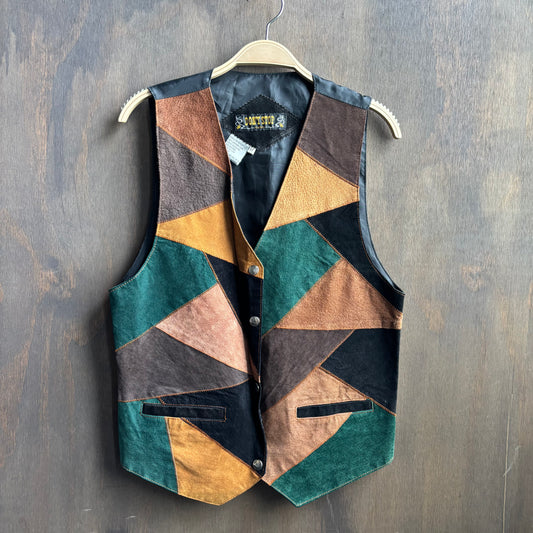 Patchwork Leather Vest