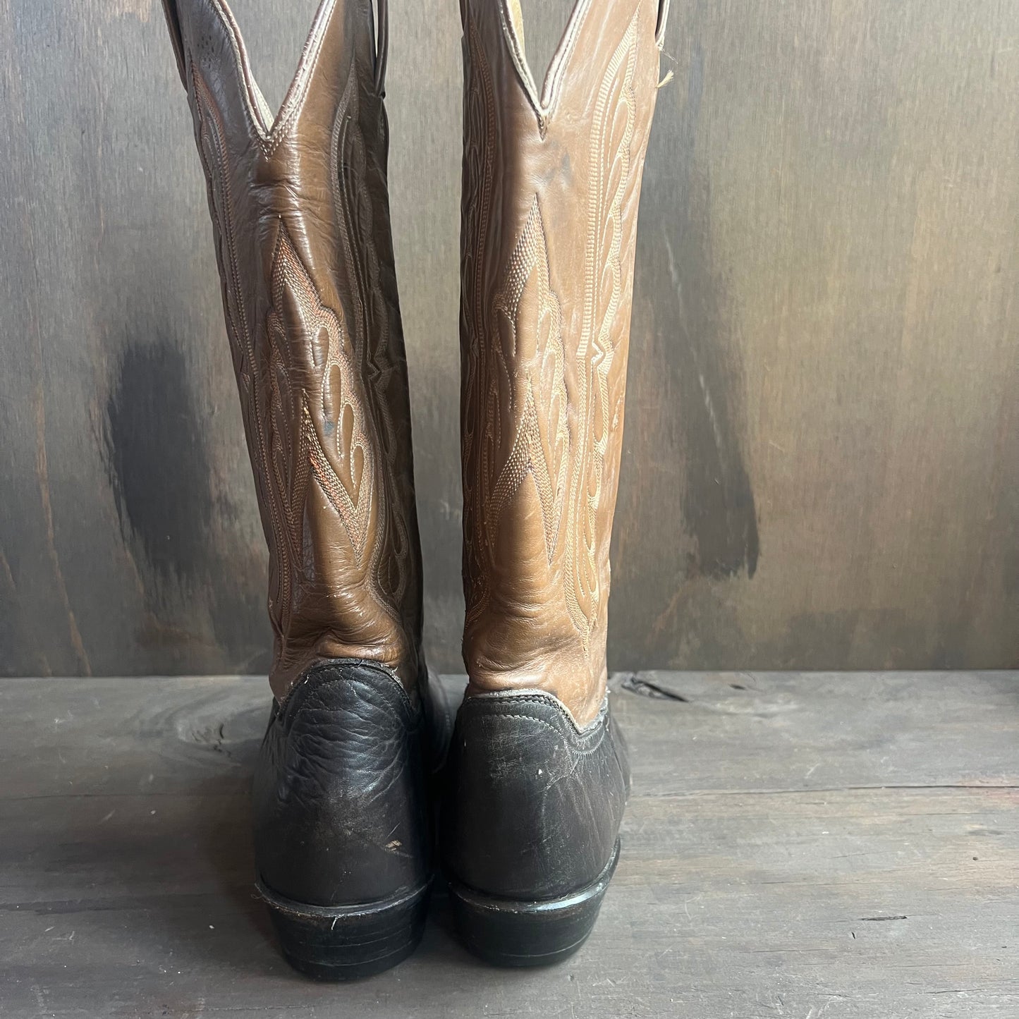 Tony Lama Two-Tone Leather Cowboy Boots