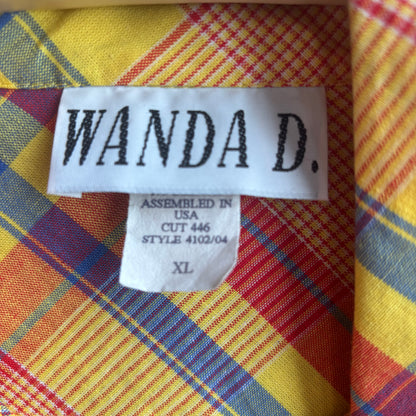 Vintage Yellow Short Sleeve Button Up