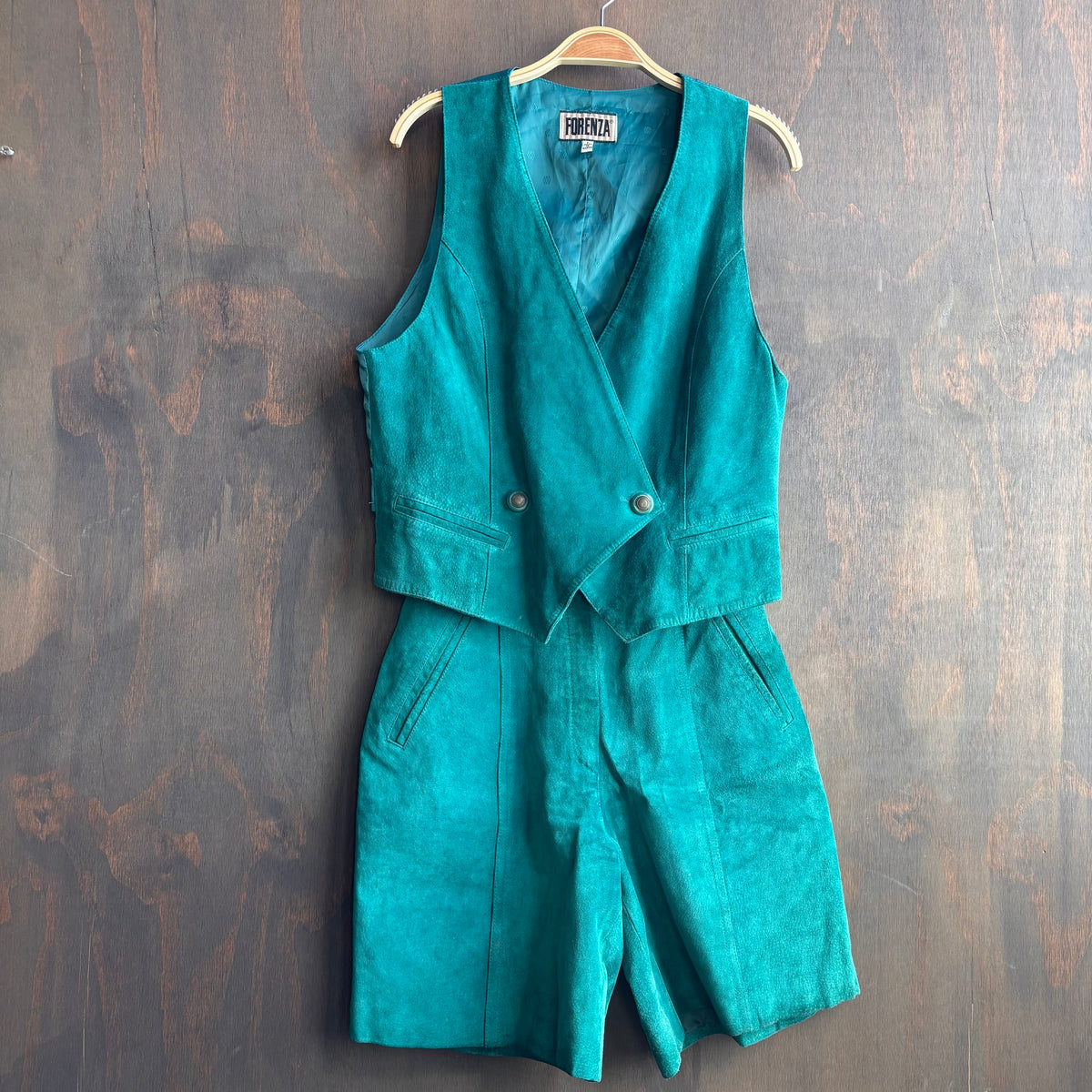 Vintage Teal Leather Set