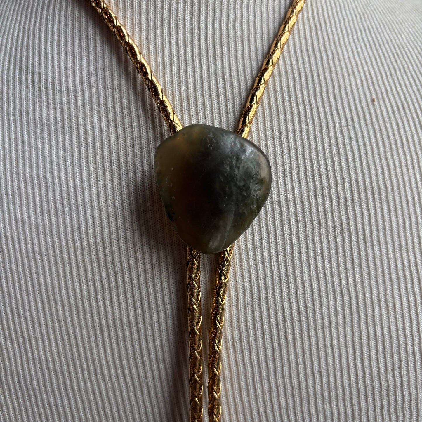 Sea Glass Bolo on Gold Tie