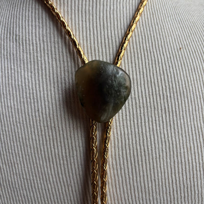 Sea Glass Bolo on Gold Tie