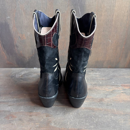 Two-Tone Cutout Boots