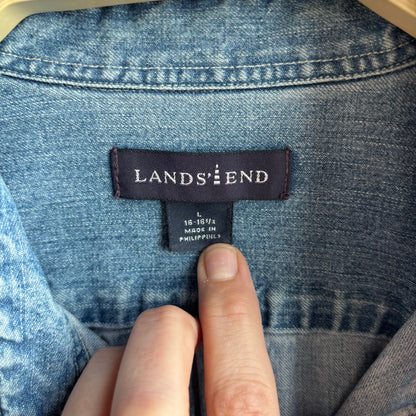 Land's End Denim Button Up