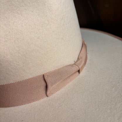 Cream Painted Brim Hat