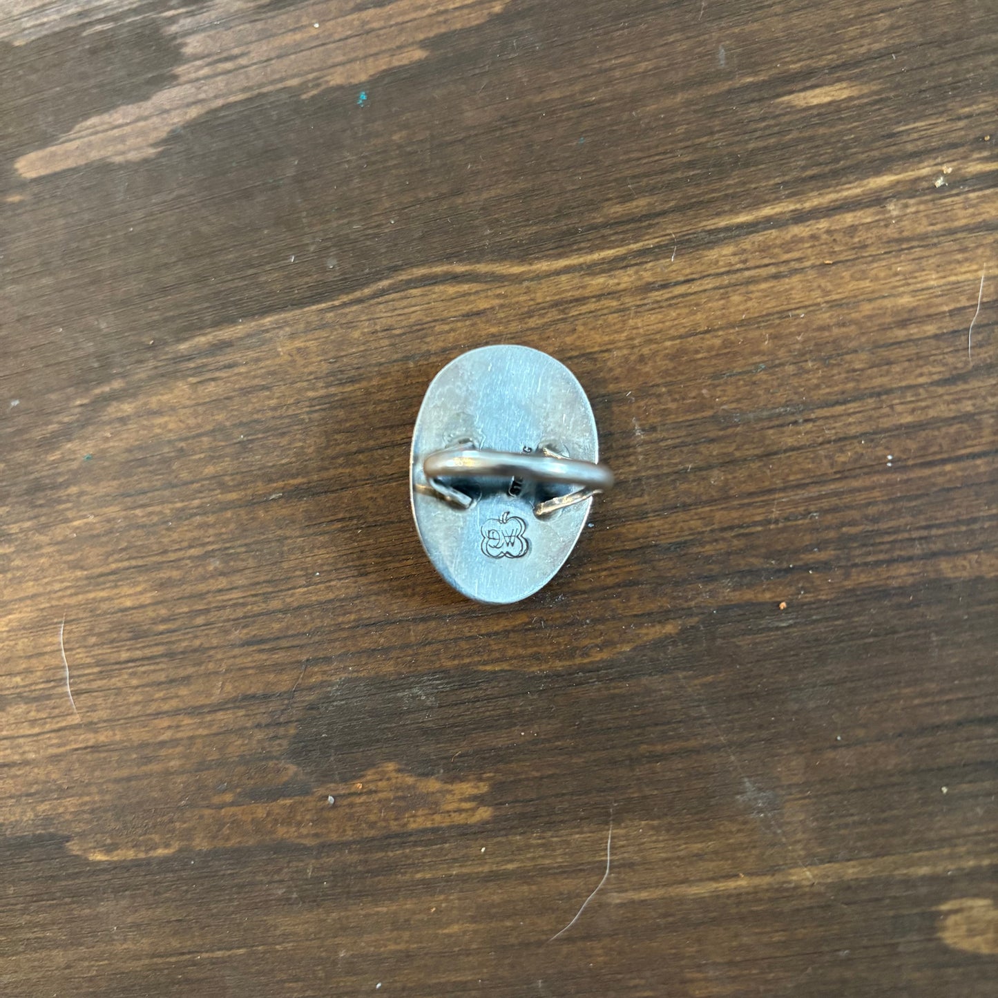 Sterling Shadowbox with Blue Stone Ring