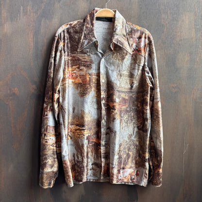 Vintage Camo Style Button Up
