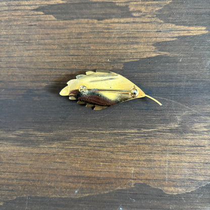 Gold-Tone Leaf Brooch