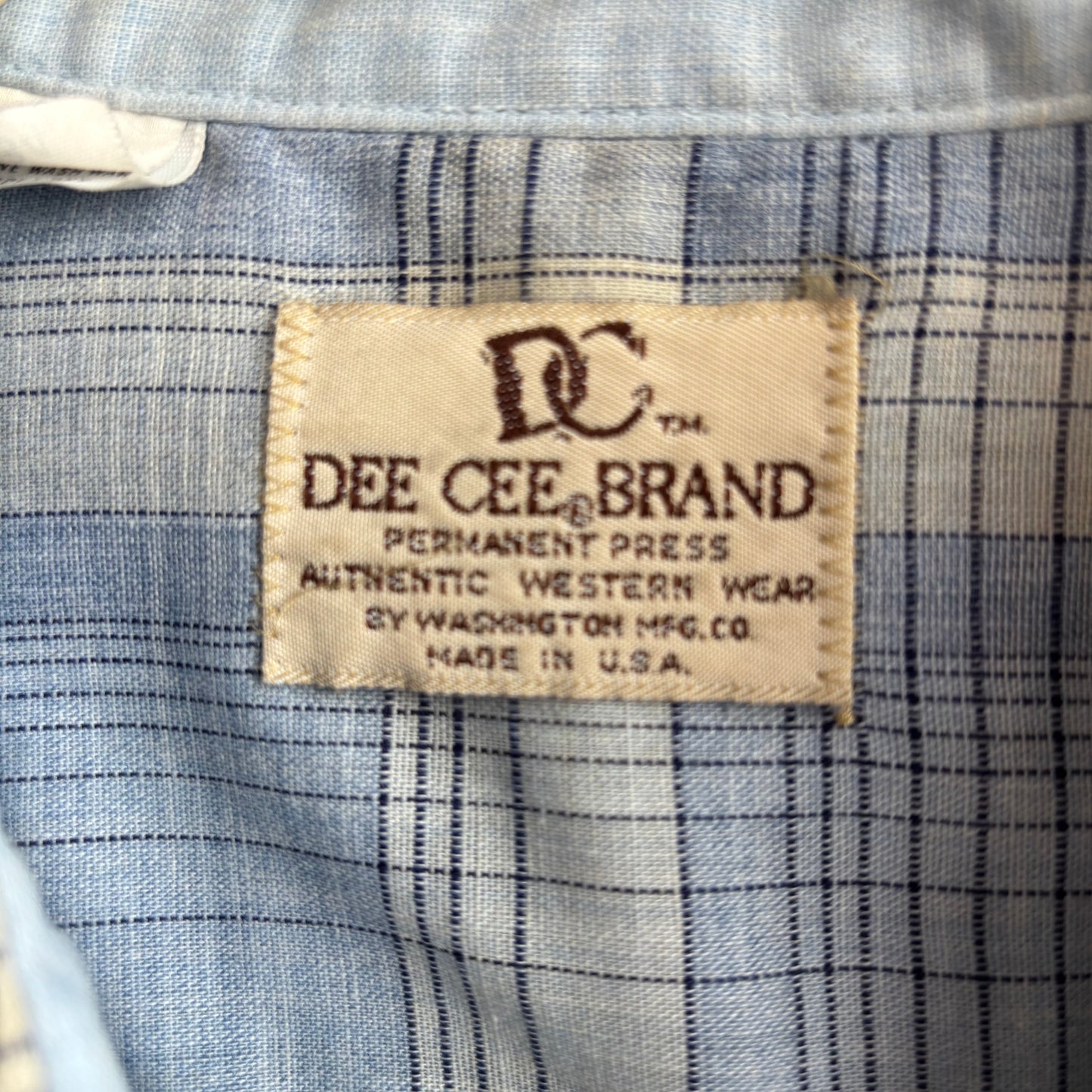 Vintage Dee Cee Brand Plaid Pearl Snap